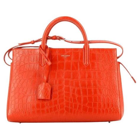 sac yves saint laurent croco rouge